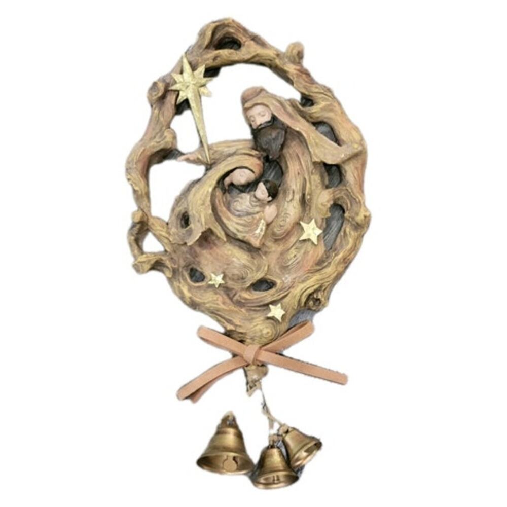 Nativity Wall Hanging with Bells | Holy‎ Family Religious Home Decor Ornament